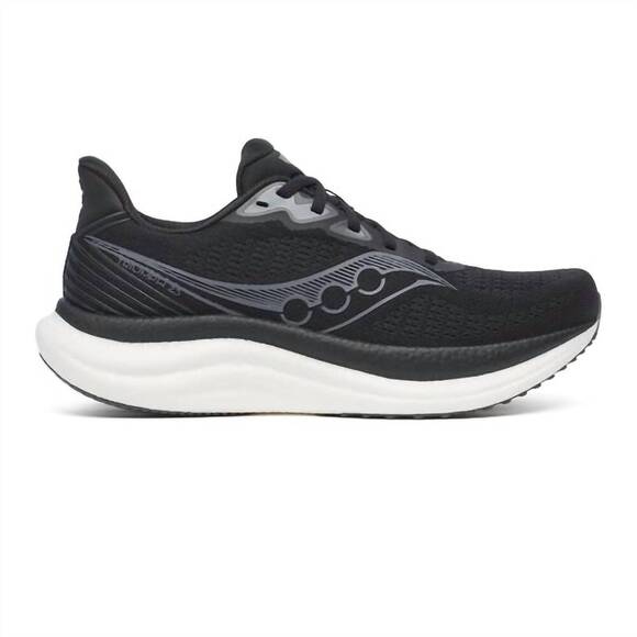 NEW SAUCONY men\'s triumph 23 running shoes in black/white main image 8